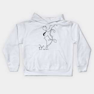 Climbing Stick Person Coffee Cup Kids Hoodie